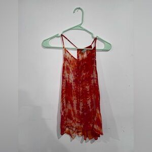 Red Haute Fiery Tie-Dye Camisole